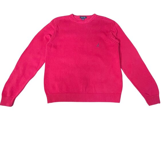 Nautica Other - Nautica Men's Medium Red Cotton Sweater Crewneck Long Sleeve Logo Valentine